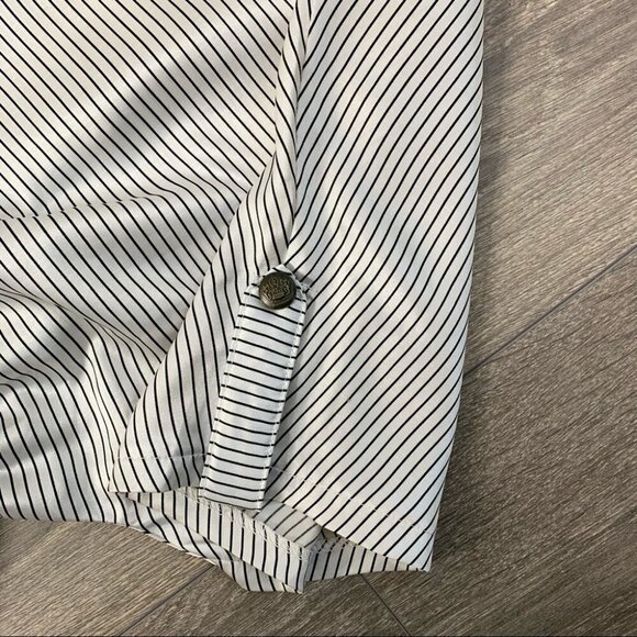 Revolve Mink Pink Women's Satin Mini Dress Stripes Short Sleeve Black White S - Picture 9 of 16